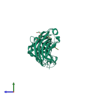 PDB entry 3n91 coloured by chain, side view.