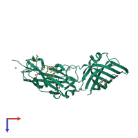 PDB entry 3n91 coloured by chain, top view.