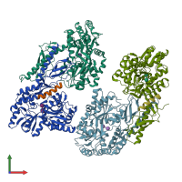 PDB entry 3n95 coloured by chain, front view.
