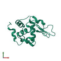 PDB entry 3n9a coloured by chain, front view.