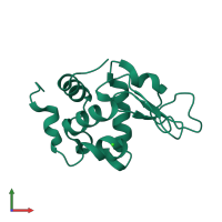 PDB entry 3n9e coloured by chain, front view.