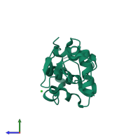 PDB entry 3n9e coloured by chain, side view.
