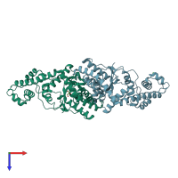 PDB entry 3n9i coloured by chain, top view.