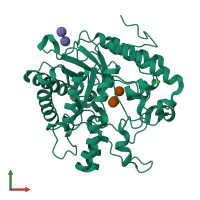 PDB entry 3n9k coloured by chain, front view.