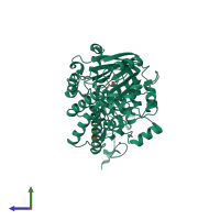 PDB entry 3n9l coloured by chain, side view.