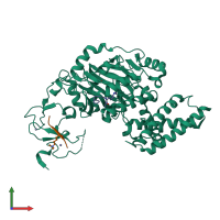 PDB entry 3n9o coloured by chain, front view.