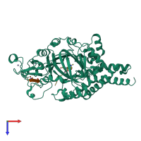 PDB entry 3n9p coloured by chain, top view.