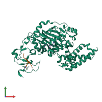 PDB entry 3n9q coloured by chain, front view.