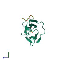 PDB entry 3na4 coloured by chain, side view.