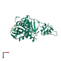 PDB entry 3na6 coloured by chain, top view.