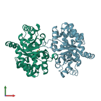 PDB entry 3nav coloured by chain, front view.