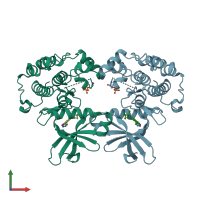 PDB entry 3nay coloured by chain, front view.