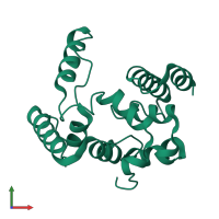 PDB entry 3nb6 coloured by chain, front view.