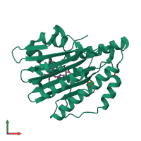 PDB entry 3nb9 coloured by chain, front view.