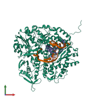 PDB entry 3nci coloured by chain, front view.