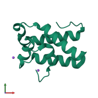 PDB entry 3ndq coloured by chain, front view.