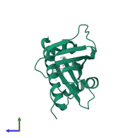 Abscisic acid receptor PYL1 in PDB entry 3neg, assembly 1, side view.