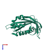 Abscisic acid receptor PYL1 in PDB entry 3neg, assembly 1, top view.