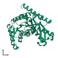 PDB entry 3nep coloured by chain, front view.