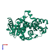 PDB entry 3nep coloured by chain, top view.