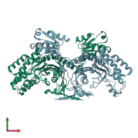 PDB entry 3net coloured by chain, front view.