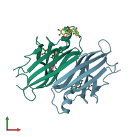 PDB entry 3ng5 coloured by chain, front view.