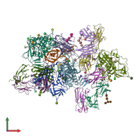 PDB entry 3ngb coloured by chain, front view.