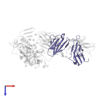 Antigen binding fragment of light chain: Antibody VRC01 in PDB entry 3ngb, assembly 2, top view.