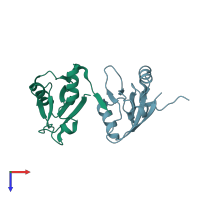 PDB entry 3ngh coloured by chain, top view.