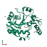 PDB entry 3ngw coloured by chain, front view.