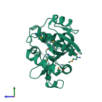 PDB entry 3ngw coloured by chain, side view.