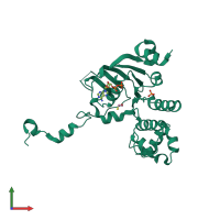 PDB entry 3nhb coloured by chain, front view.