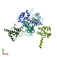 PDB entry 3nhv coloured by chain, front view.