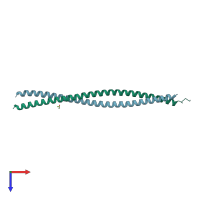 PDB entry 3ni0 coloured by chain, top view.