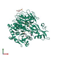 PDB entry 3ni2 coloured by chain, front view.