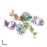 PDB entry 3nif coloured by chain, front view.