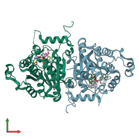 PDB entry 3nj8 coloured by chain, front view.