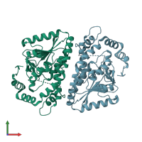 PDB entry 3njd coloured by chain, front view.