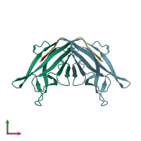 PDB entry 3njf coloured by chain, front view.
