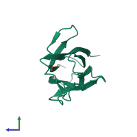PDB entry 3nji coloured by chain, side view.