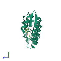 PDB entry 3nju coloured by chain, side view.
