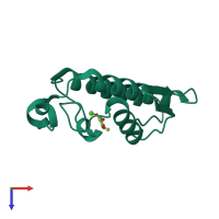 PDB entry 3nju coloured by chain, top view.