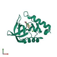 PDB entry 3nk9 coloured by chain, front view.