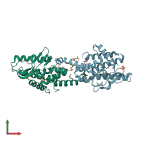 PDB entry 3nkh coloured by chain, front view.