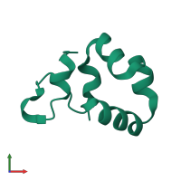 PDB entry 3nkj coloured by chain, front view.