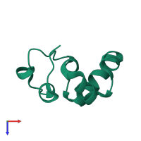 PDB entry 3nkj coloured by chain, top view.