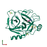 PDB entry 3nkk coloured by chain, front view.