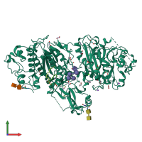 PDB entry 3nko coloured by chain, front view.