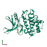 PDB entry 3nlb coloured by chain, front view.