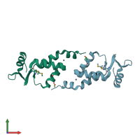 PDB entry 3nnq coloured by chain, front view.